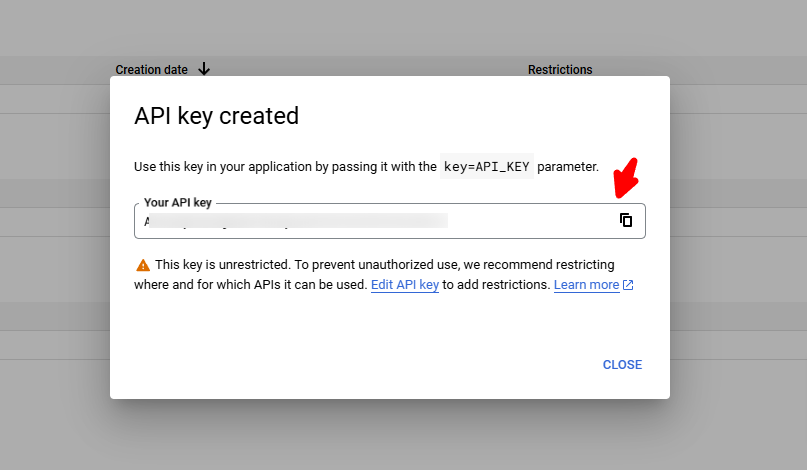 proyecto-google-cloud-credenciales-copiar-key